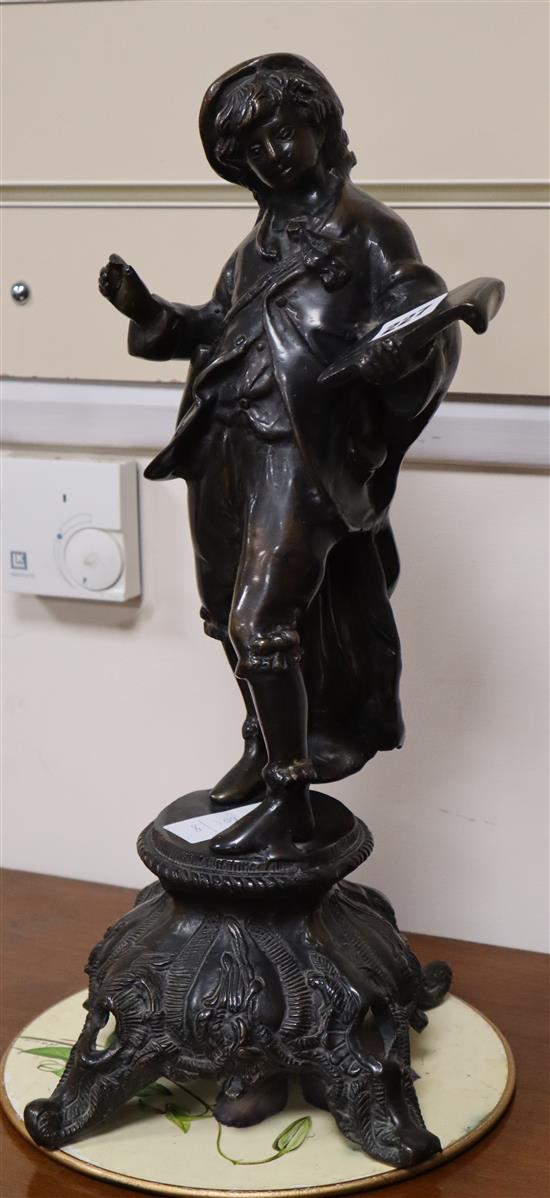 A bronze figure of an artist H.43cm